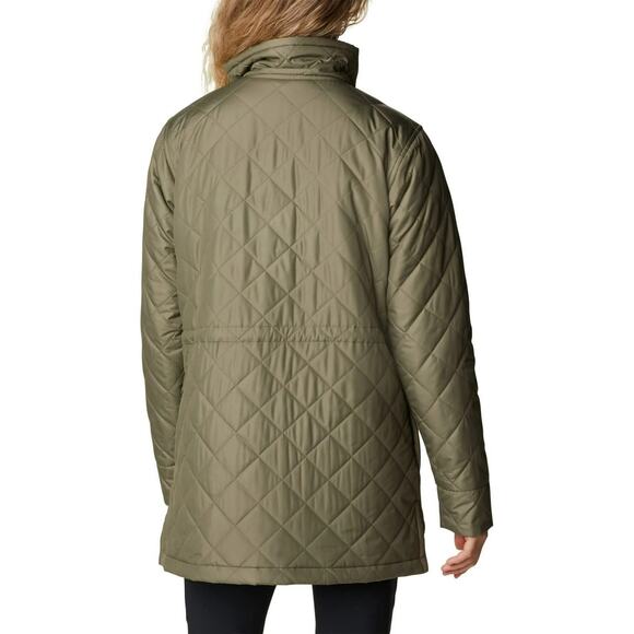 Columbia Women Copper Crest Novelty Jacket Long Quilted Puffer Size US M Green - Picture 2 of 6